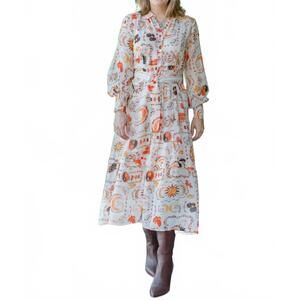 NEW EMILY LOVELOCK june midi dress in beige